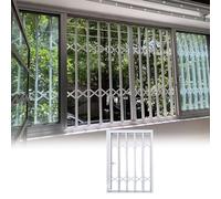 Garde Corps Fenetre Barres de Fenêtre Pliables avec Serrure, Grille de Protection pour Fenêtre, Barre de Porte Coulissante Sans Bloquer la Lumière ni la Circulation D'air(W150xH80cm/59x32in)