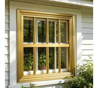 Garde Corps Fenetre Barres de Sécurité Dorées au Design Grille et Bordures Décoratives Barres de Protection pour Fenêtres Personnalisables Grilles Sécurité Fenêtres(W65xH130cm/26x51in)