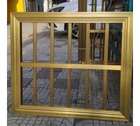 Garde Corps Fenetre Barres de Sécurité Fixes et Robustes pour Fenêtres avec Habillage Cadre, Grilles Anti-effraction Alliage D'aluminium Doré, Protection Sécurité(W100xH95cm/39x37in)