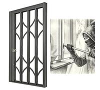 Garde Corps Fenetre Barrière Anti-effraction Pliable de Grande Hauteur, Grille de Sécurité Personnalisable Alliage D'aluminium Fenêtres, Grilles Sécurité Rétractables(W65xH140cm/26x55in)