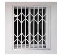 Garde Corps fenetre Barrière de sécurité pour fenêtre Pliante Horizontale, Blanc Aluminium Barreaux de sécurité pour fenêtre, Verrouillable sous-Sol(W36xH36in/90x90cm)