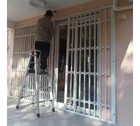 Garde Corps Fenetre Grande Grille de Fenêtre Rétractable et Verrouillable, Facile à Monter ; Filet de Fenêtre Coulissant ; Butées de Fenêtre Coulissantes Horizontales(W145xH180cm/57x71in)