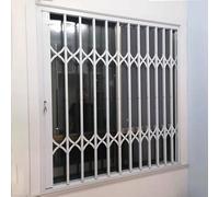 Garde Corps Fenetre Grille de Fenêtre Verrouillable/Barrières de Sécurité Blanches pour Fenêtres, 50 60 70 80 90 100 120 200 210 Cm Barrière de Fenêtre Coulissante Accordéon(W105xH210cm/42x82in)