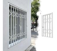 Garde Corps Fenetre Grille de Sécurité Pliable avec Mécanisme de Verrou Caché, Barricade Antivol en Aluminium pour Balcon, Abri, Protection contre le Cambriolage(W125xH140cm/49x55in)