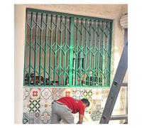 Garde Corps Fenetre Grille De Sécurité Rétractable En Acier Inoxydable Vert, 150 155 160 Cm H - Fenêtre Pliante Anti-effraction Pour La Sécurité Des Enfants Et Des Animaux(100x155cm)
