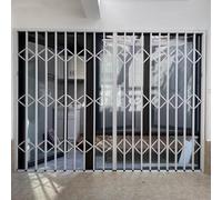 Garde Corps Fenetre Portail de Sécurité Rétractable avec Serrure, Grille de Protection Accordéon Grise Anti-effraction pour Portes Coulissantes, Clôture pour Fenêtres de Maison, Protection pour Enfant