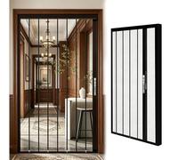 Garde Corps Fenetre Porte Moustiquaire Rétractable Verrouillable Personnalisable, Grille Sécurité Pliante Anti-effraction, Moustiquaire Cadre Alliage D'aluminium Usage(W50xH55cm/20x22in)