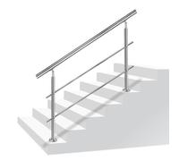 Garde-corps - HENGMEI - Kit Escaliers 2 poteaux - Acier inoxydable - 160 cm - Intérieur & extérieur