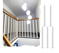 Garde Corps Kit Balustres D'escalier Métalliques Réglables 75/80/85/90cm, Poteau Garde-corps D'escalier Blanc Vis, Bagues Balustrade D'escalier Intérieur Balcon Mezzanine(Height-85cm(33 1/2"),5 pcs)