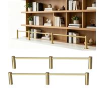 Garde-corps pour étagères Lot de 2 Longues Balles de fixation en laiton pour étagères Décoratives, Anti-chute Galerie Kit de quincaillerie pour balustrade(Gold,15in/38cm)