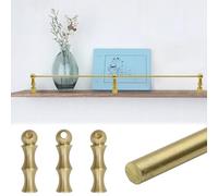 Garde-corps pour étagères Métal Barrière antichute pour étagères, Laiton Kit de barrière de sécurité pour étagères avec barres, Cuisine Décoratif Barre anti-basculement(Style A,36in/91.4cm)