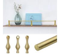 Garde-corps pour étagères Métal Barrière antichute pour étagères, Laiton Kit de barrière de sécurité pour étagères avec barres, Cuisine Décoratif Barre anti-basculement(Style C,15in/38cm)