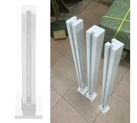 Garde Corps Verre Poteau Carré de Garde-corps en Verre Blanc 50 à 130 cm, Acier Inoxydable 304 Bride en Verre de Balustrade, Poteau de Panneau de Verre Résistant, Main Courante ( Color : White-End Pos