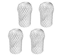 Garde de descente gouttière en alliage d'aluminium | Argent 15 cm hauteur 8-10 cm diamètre 4 pièces : for la protection des feuilles du tuyau de descente
