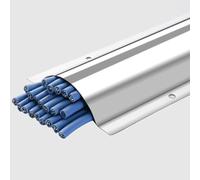 Garde De Fil en Acier Inoxydable Raceway Couvercle De Cordon en Métal 2 4 6 8 10 Pack De Gestion De Câbles Câble De Cache-Cordon Raceway Concealer Protec, Silver 10 Pack, Width 52MM (2 in)