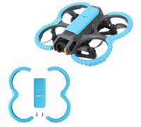 Garde-hélice + Coque Arrière pour DJI Avata 2, Anneau de Protection en Silicone Anti-Collision et Anti-Rayures pour Drone (Anneau de Protection Bleu + Coque Arrière)