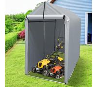 Garde-Partage Portable avec Un Cadre en Acier galvanisé et Couvercle de Toit polyéthylène imperméable à Trois Couches pour Le Stockage d'équipement Jardin extérieur Gris. W:120xD:188xH:165cm