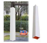 Garde Poteau De Basket Ball 213 Cm Protection De Poteaux pour Aire De Jeux, 4x4 6x6 8x8 Protection Carrée Anti-Collision pour Poteaux, pour Gymnase Et École(White,10.5"x10.5" (27x27cm))