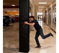 Garde Poteau De Basket Ball Enveloppe De Poteau De Support De Garage, 10x10, 13x13, 15x15, 18x18, 20x20 Cm, Rembourrage De Poteau De Panier De Basket Carré Personnalisable(Black,H 182cm,18x18cm Pole)