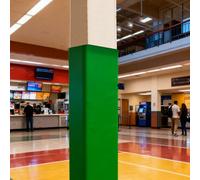 Garde Poteau De Basket Ball Rembourrage De Poteau Enveloppant H 183 Cm Centre Commercial, Grandes Housses Protection, Tapis Souple en PVC, Coussin Carré Résistant Aux Chocs(Green 183cm,50x50cm Pole)