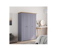 vidaXL Garde-robe 3 portes Panama – Pin (assortiment) – Gris 118x50x171,5 cm