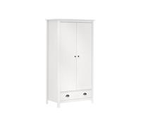Vidaxl Garde-Robe À 2 Portes Hill Blanc 89x50x170cm Bois De Pin Solide Blanc