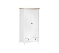 Garde robe à 2 portes Hill Blanc 89x50x170cm Bois de pin solide