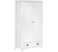 Vidaxl Garde-Robe À 2 Portes Hill Blanc 89x50x170cm Bois De Pin Solide Blanc