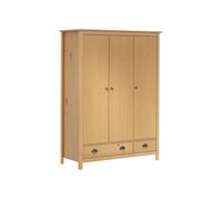vidaXL Garde-robe 3 portes Hill 127x50x170 cm Pin solide Marron miel G