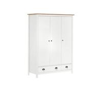 Vidaxl Garde-Robe À 3 Portes Hill Blanc 127x50x170 Cm Bois Pin Solide Blanc