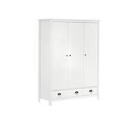 Garde robe à 3 portes Hill Blanc 127x50x170 cm Bois pin solide