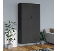 Garde-robe Anthracite style industriel en acier 90x50x180 cm 4 étagères étagères réglables pour chambre et dressing