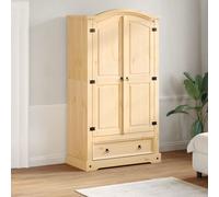 vidaXL Garde-robe Corona 102 x 52 x 186 cm bois de pin massif Marron