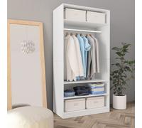 Garde-robe Armoire de Rangement Organisateur Blanc Bois d’Ingénierie vidaXL