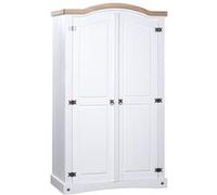 Garde robe avec 2 portes Gamme Corona pin mexicain Blanc Blanc G