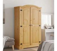 vidaXL Garde-robe Gamme Corona Pin massif ciré 2 portes