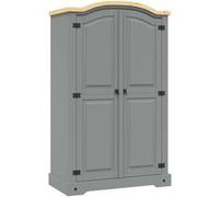 Garde robe avec 2 portes Gamme Corona pin mexicain Gris Gris G