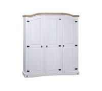 vidaXL Garde-robe Gamme Corona 282622 – 3 portes – pin mexicain blanc