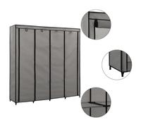 Garde-robe avec 4 Compartiments Noir Penderie Armoire de Rangement vidaXL