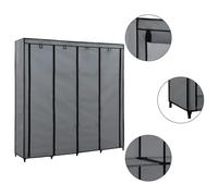 Garde-robe avec 4 Compartiments Noir Penderie Armoire de Rangement vidaXL