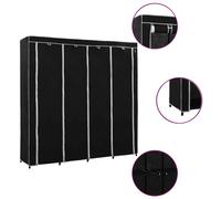 Garde-robe avec 4 Compartiments Noir Penderie Armoire de Rangement vidaXL