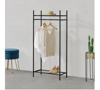 Garde-Robe avec Étagères Meuble de Rangement 2 Surfaces de Stockage 130 x 60 x 30 cm Noir