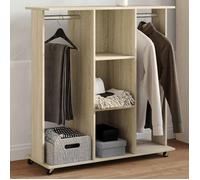 Garde robe avec roues chêne sonoma 102x38x110cm bois ingénierie