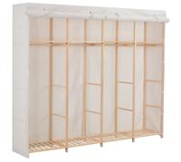 Garde-Robe Blanc 200 X 40 X 170 Cm Tissu Blanc