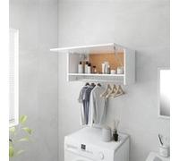 vidaXL Garde-robe blanc brillant aggloméré 70 x 32,5 x 35 cm