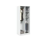 Vidaxl Garde-Robe Blanc 80x50x200 Cm Bois D'ingénierie Blanc
