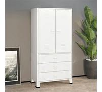 Garde robe Blanc 90x50x180 cm Métal