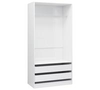 vidaXL Garde-robe Blanc brillant 100x50x200 cm Bois d'ingénierie 800609