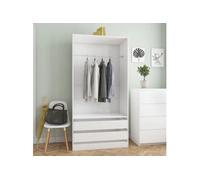vidaXL Garde-robe Blanc brillant 100x50x200 cm Bois d'ingénierie 800609