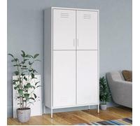 Garde-robe Blanc style industriel en acier 90x50x180 cm 4 étagères étagères réglables pour chambre et dressing